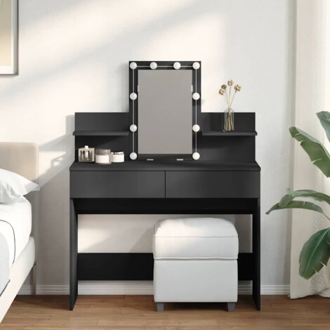 Coiffeuse avec LED noir 100x40x130 cm vidaXL452357