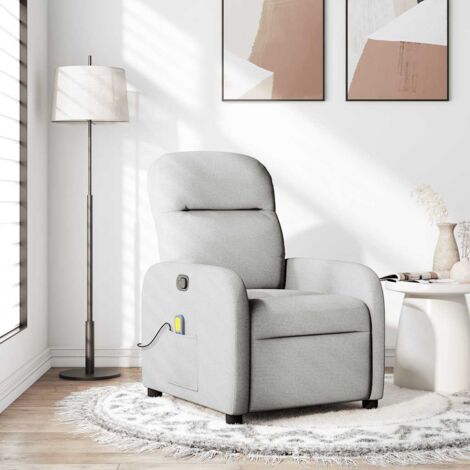 Fauteuil de massage inclinable gris nuage tissu vidaXL