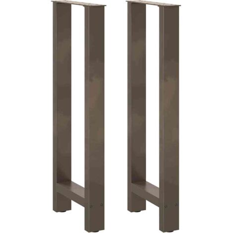 Pieds de table de bar en acier naturel 2 pièces 50 x (100-101) cm Acier vidaXL