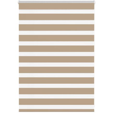 Store zèbre marron sable largeur du tissu 110,9 cm polyester vidaXL