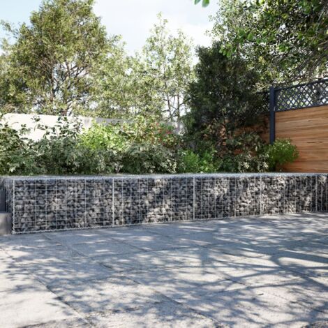 vidaXL Panier gabion avec couvercle 700x100x50 cm fer galvanisé