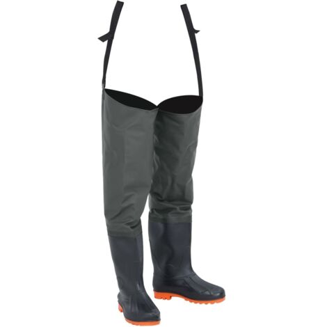 Vidaxl – Cuissardes vert foncé taille 38 – Matériau polyester enduit de PVC – Résistance à l'eau – Bretelles réglables pour ajustement parfait