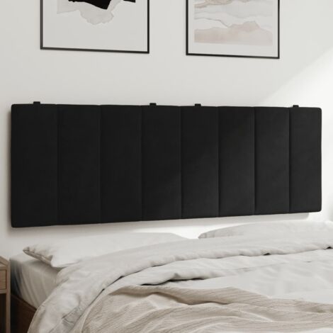Vidaxl – Coussin de tête de lit Hanko noir 140 cm – Velours doux 100% polyester – Rembourré mousse pour confort optimal – Installation facile