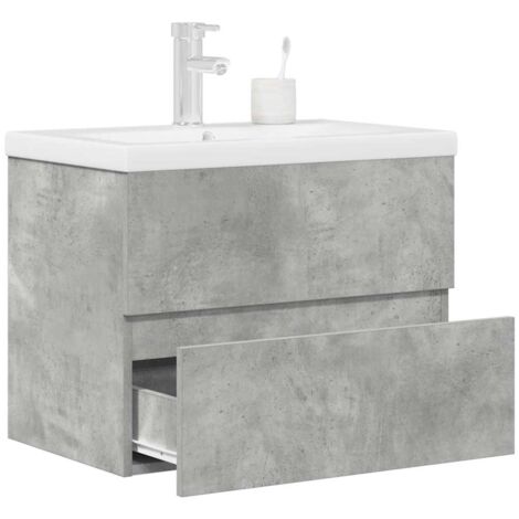 vidaXL Ensemble de meubles de salle de bain 2 pcs gris béton