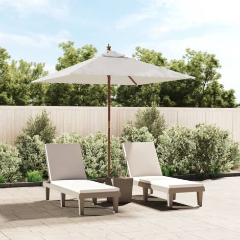 vidaXL Parasol de jardin avec mât en bois sable 198x198x231 cm