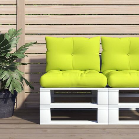 Coussins de palette lot de 2 vert vif tissu vidaXL