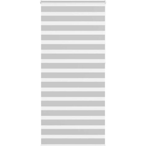 Store zèbre gris clair largeur du tissu 90,9 cm polyester vidaXL