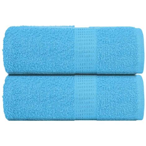 vidaXL Serviettes de visage 2 pcs turquoise 30x30cm 360g/m² 100% coton