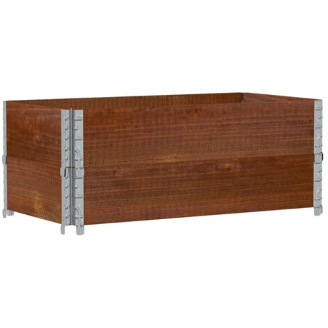 vidaXL Colliers de palette 2 pcs marron 100x50 cm bois de pin solide (1/5)
