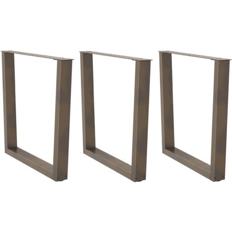 Pieds de table à manger en forme de V 3 pièces Acier naturel 80 x (72-73,3) cm Acier vidaXL