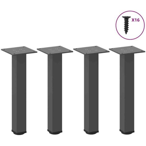 vidaXL Coffee Table Legs 4 pcs Anthracite 30-32 cm Steel