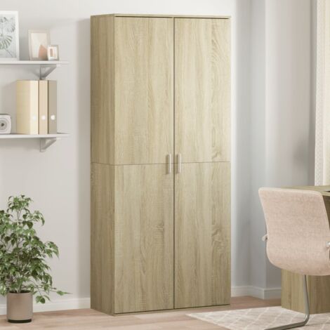 vidaXL Buffet haut chêne sonoma 80x35x180 cm bois d'ingénierie (1/5)