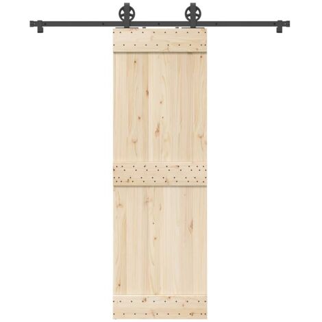 vidaXL Kit de quincaillerie de porte coulissante 183 cm Acier Noir (1/5)