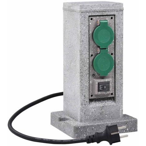 Vidaxl – Prise de jardin 4 prises avec capteur crépusculaire – Plastique résistant aux intempéries – Tension 250V – IP44 pour extérieur (1/5)
