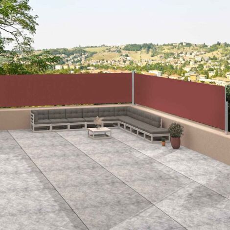 Auvent latéral rétractable Marron 117x1200 cm vidaXL