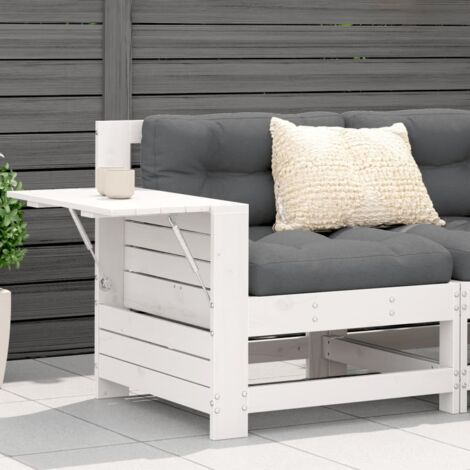 Canapé de jardin accoudoir et table d'appoint blanc massif pin vidaXL (1/5)