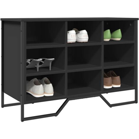 vidaXL Armoire à chaussures noir 90x38x61,5 cm bois d'ingénierie (1/5)