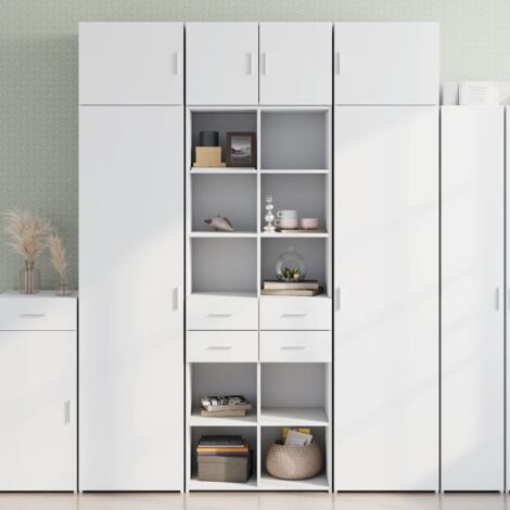Vidaxl – Armoire de rangement haute 70x42,5x225 cm – Bois d'ingénierie blanc – Résistante à l'humidité et à la déformation – Pour petits espaces