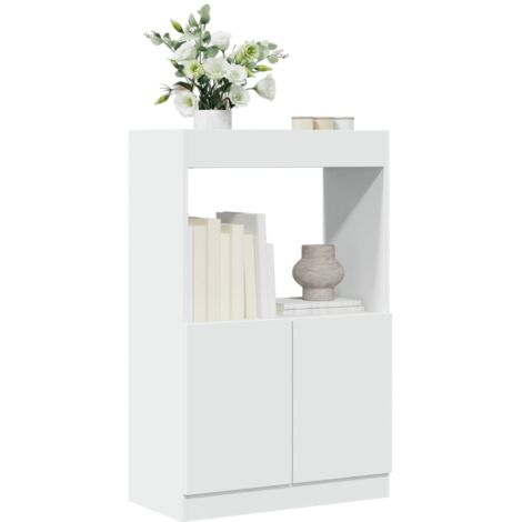 Vidaxl – Buffet haut blanc 63x33x100 cm – Bois d'ingénierie – Capacité de charge 70 kg – Armoire avec portes pour rangement organisé (1/5)
