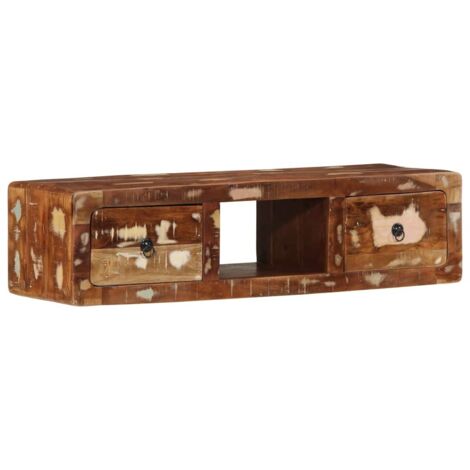 VidaXL Meuble TV mural 100x32x25 cm bois massif de récupération (1/5)