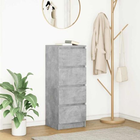 vidaXL Buffet gris béton 37,5x35x99 cm bois d'ingénierie (1/5)