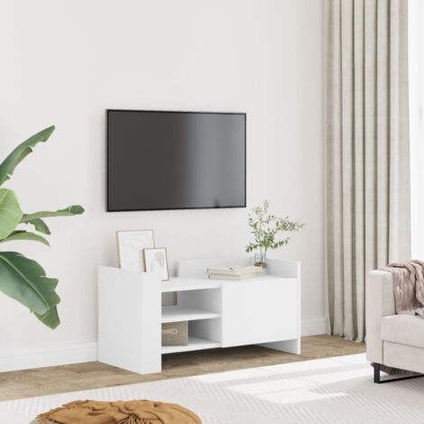 Vidaxl – Meuble TV blanc 80x35x40 cm en bois d’ingénierie – Rangement optimisé pour appareils multimédias – Assemblage flexible (1/6)