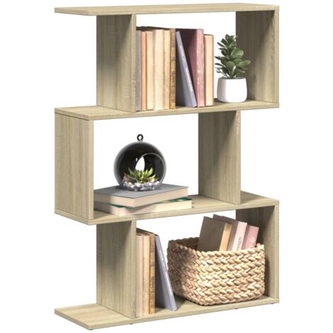 vidaXL Room Divider Bookcase 3-Tier Sonoma Oak 70x24x97 cm Engineered Wood