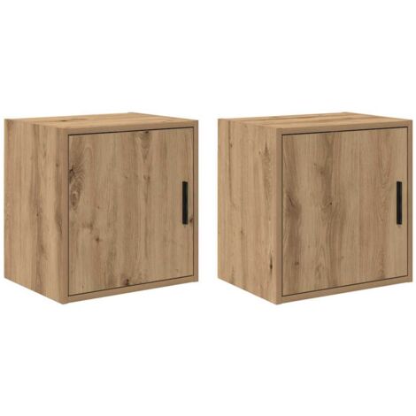 Vidaxl – Armoires murales de garage 2 pcs – Chêne artisanal – Dimensions 40x30x41 cm – Capacité 60 kg – Assemblage requis