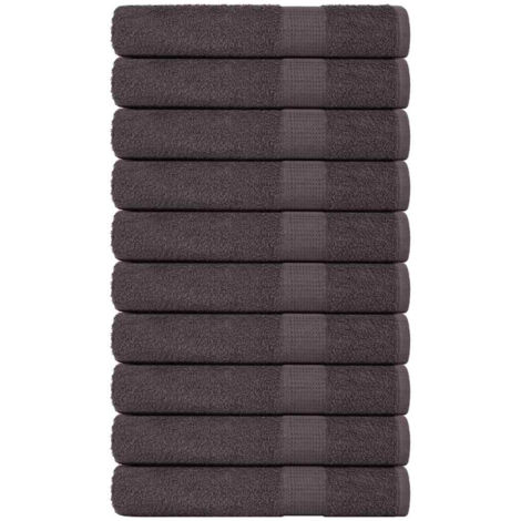 vidaXL Serviettes 10 pcs anthracite 100x200 cm 360 g/m² 100% coton