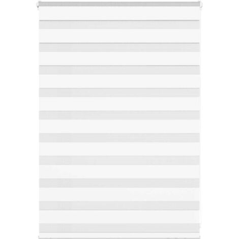 Store zèbre blanc 110x100 cm largeur du tissu 105,9cm polyester vidaXL
