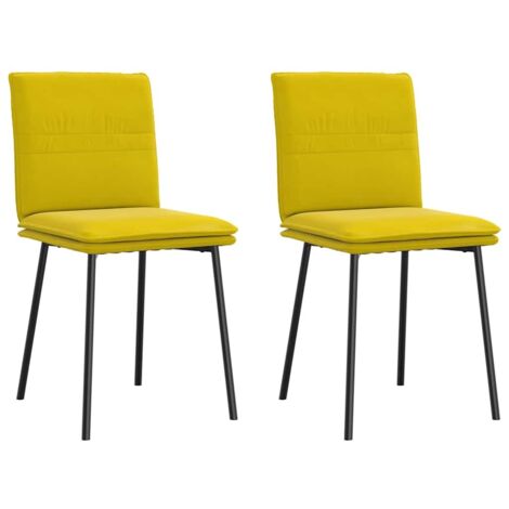 Chaises à manger lot de 2 Jaune Velours vidaXL (1/5)