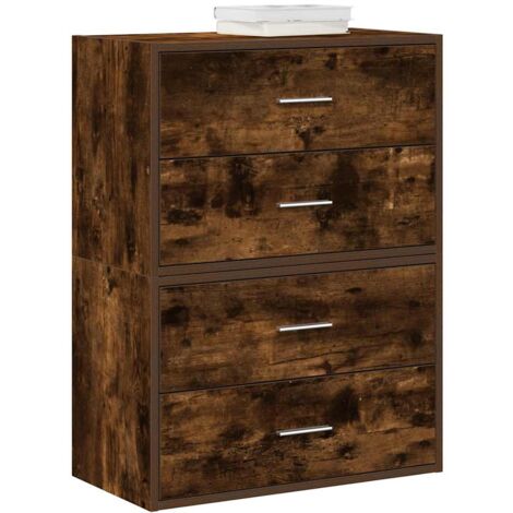 vidaXL Armoires avec 2 tiroirs 2 pcs chêne fumé bois d'ingénierie (1/5)