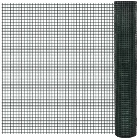 Grillage acier galvanisé et revêtement en PVC 10x1 m vert vidaXL