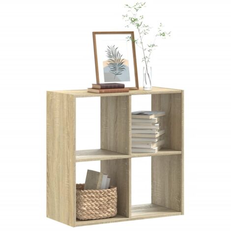 Vidaxl – Bibliothèque chêne sonoma 68,5x32x68,5 cm – Bois d'ingénierie – 4 compartiments – Résistante à l'humidité et déformation