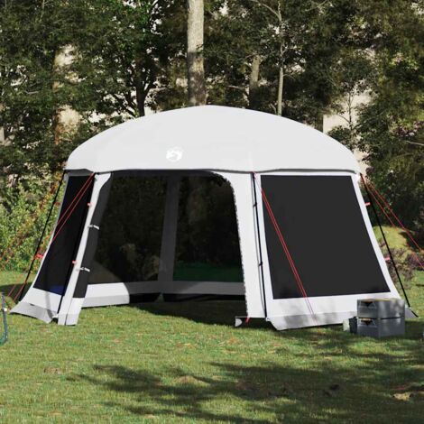 vidaXL Tente piscine toit amovible parois maille gris 512x458 cm
