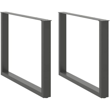 Pieds de table à manger en U 2 pièces Anthracite 100 x (72-73) cm Acier vidaXL