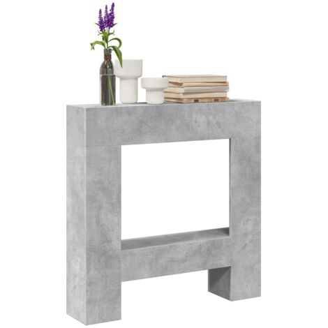 VidaXL Cadre de cheminée gris béton 81x18x82 cm bois d'ingénierie