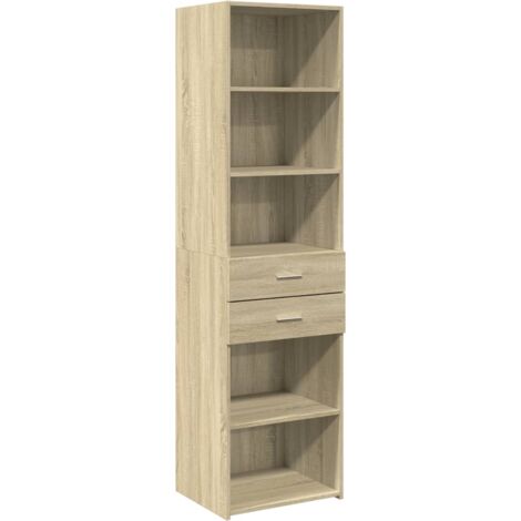 Buffet haut chêne sonoma 50x42,5x185 cm bois d'ingénierie vidaXL