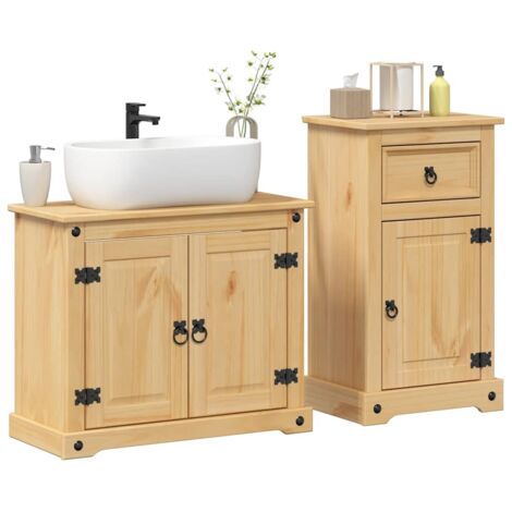 vidaXL Ensemble de meubles salle de bain 2 pcs Corona bois pin massif (1/5)