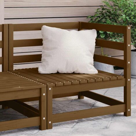 Canapé d'angle de jardin marron miel bois de pin solide vidaXL