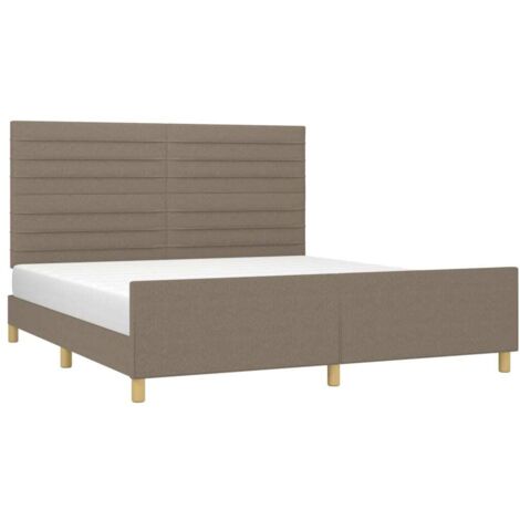 vidaXL Cadre de lit sans matelas taupe 160x200 cm tissu (1/5)