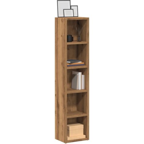 Vidaxl – Armoires à CD 2 pcs chêne artisanal – Dimensions 21x16x93,5 cm – Espace pour 160 CD – Fixation murale incluse