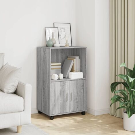 vidaXL Armoire à roulettes sonoma gris 55x40x91 cm bois d'ingénierie
