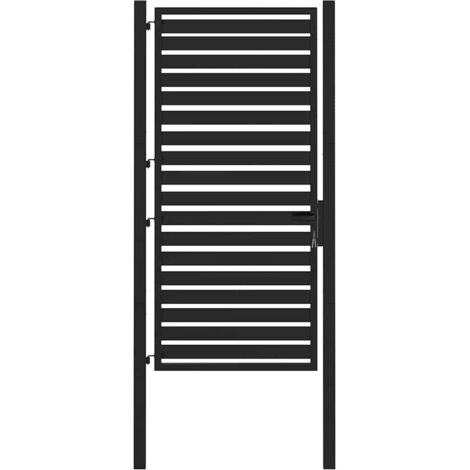 Portail de jardin verrouillable noir 100x180 cm aluminium vidaXL