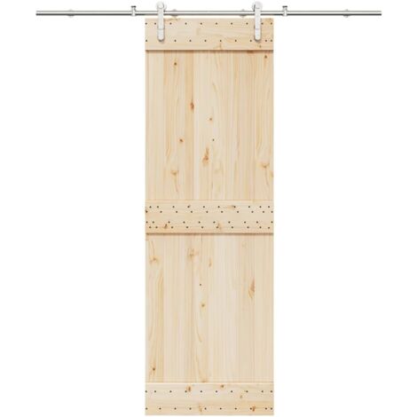 vidaXL Kit fixation porte coulissante 200 cm Acier inoxydable Argenté (1/6)