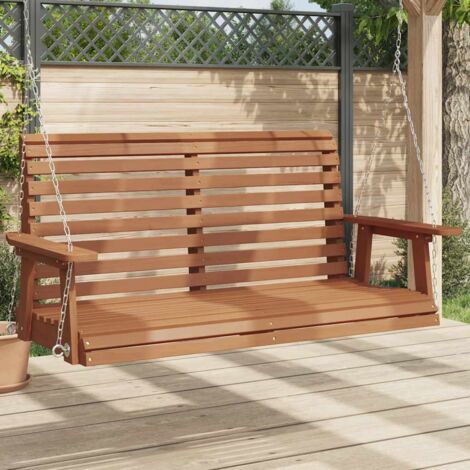 vidaXL Banc de balançoire de jardin chaînes en métal bois massif sapin (1/6)