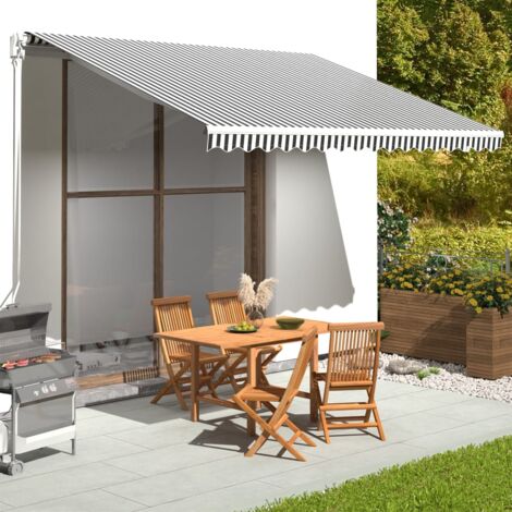 Tissu de remplacement pour auvent Anthracite et blanc 4x3,5 m vidaXL