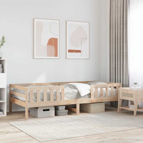 Vidaxl – Cadre de lit simple 80x200 cm en bois massif de pin – Structure stable avec lattes en contreplaqué – Assemblage requis