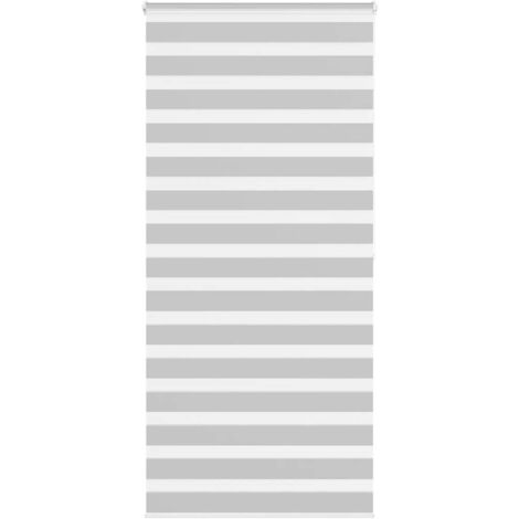 vidaXL Zebra Blind Light Grey 105x200 cm Fabric Width 100,9 cm Polyester