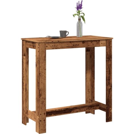 Vidaxl – Table de bar vieux bois 102x50x103,5 cm – Bois d'ingénierie – Capacité 90 kg – Assemblage requis – Pour cuisine et salon